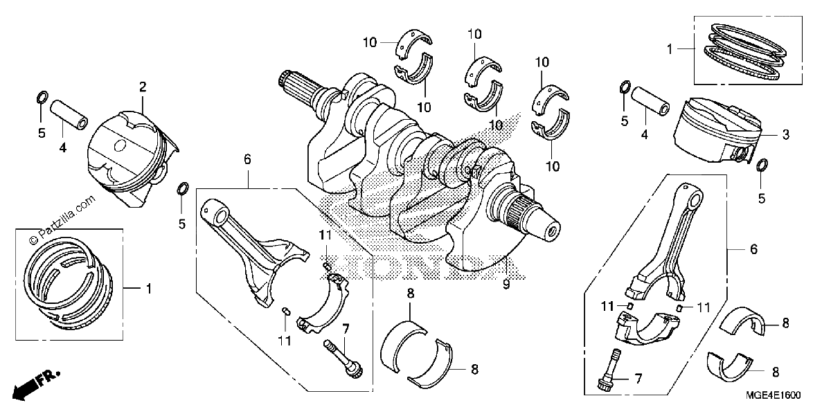 Diagrama de CRANKSHAFT PISTON