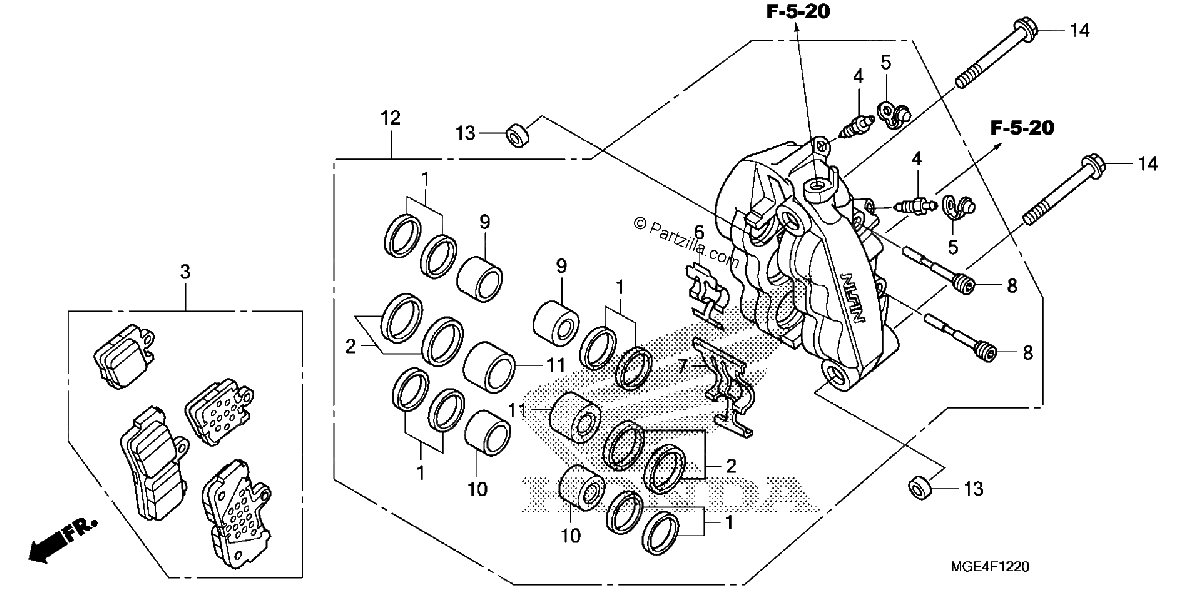 Diagrama de LEFT FRONT BRAKE CALIPER
