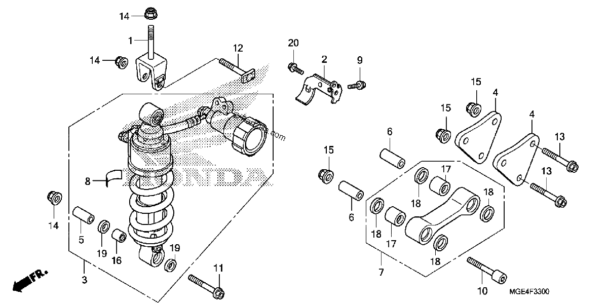 Diagrama de REAR SHOCK ABSORBER