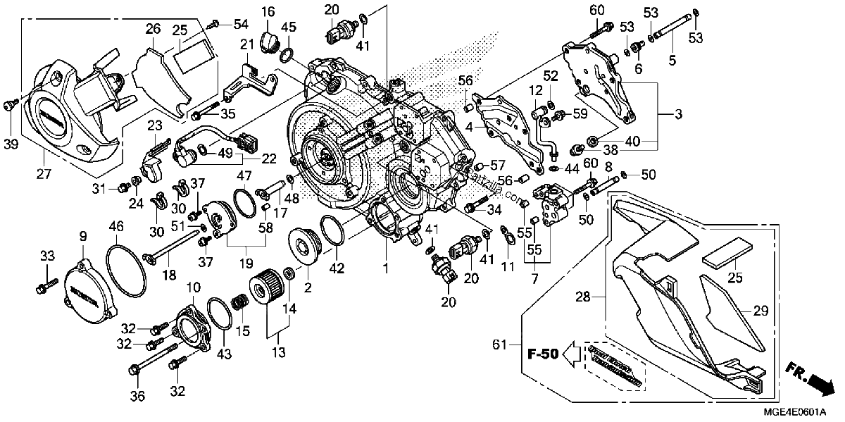 Diagrama de RIGHT CRANKCASE COVER VFR1200FD