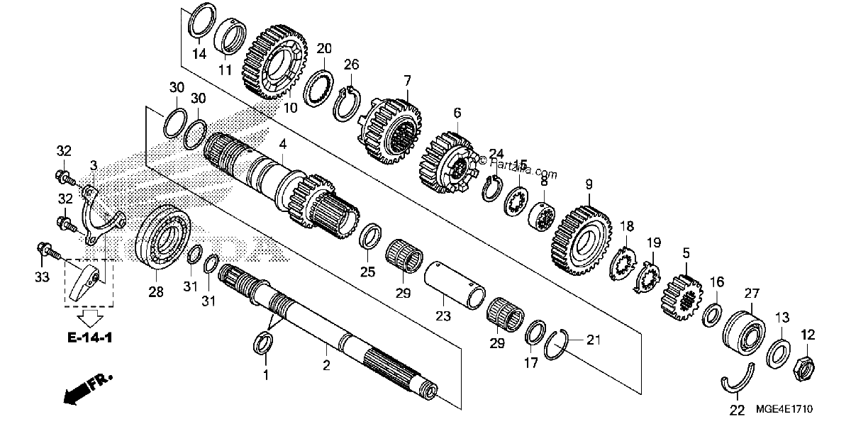 Diagrama de TRANSMISSION MAINSHAFT