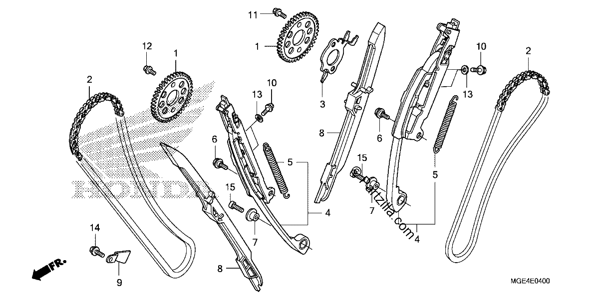 Diagrama de CAM CHAIN TENSIONER
