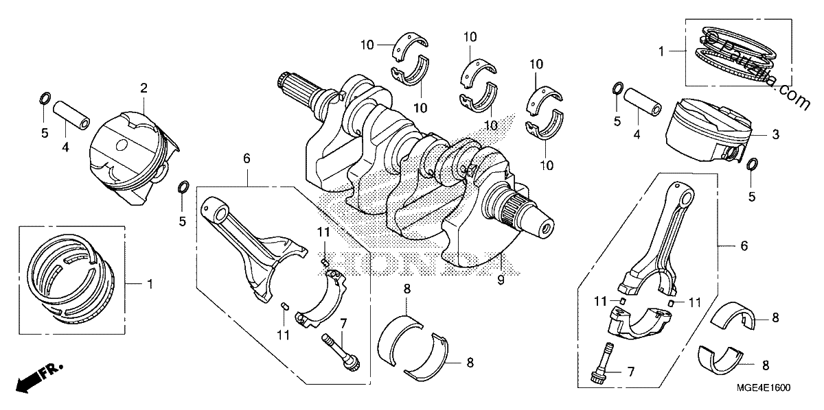 Diagrama de CRANKSHAFT PISTON