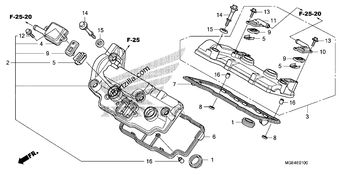 Diagrama de CYLINDER HEAD COVER
