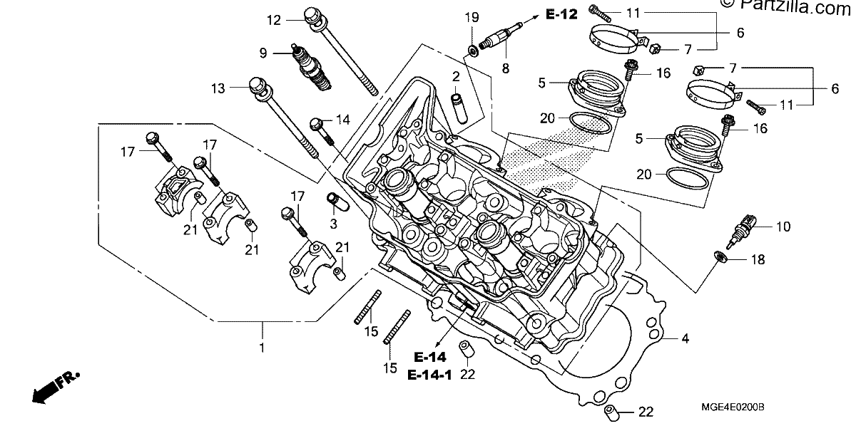 Diagrama de CYLINDER HEAD FRONT