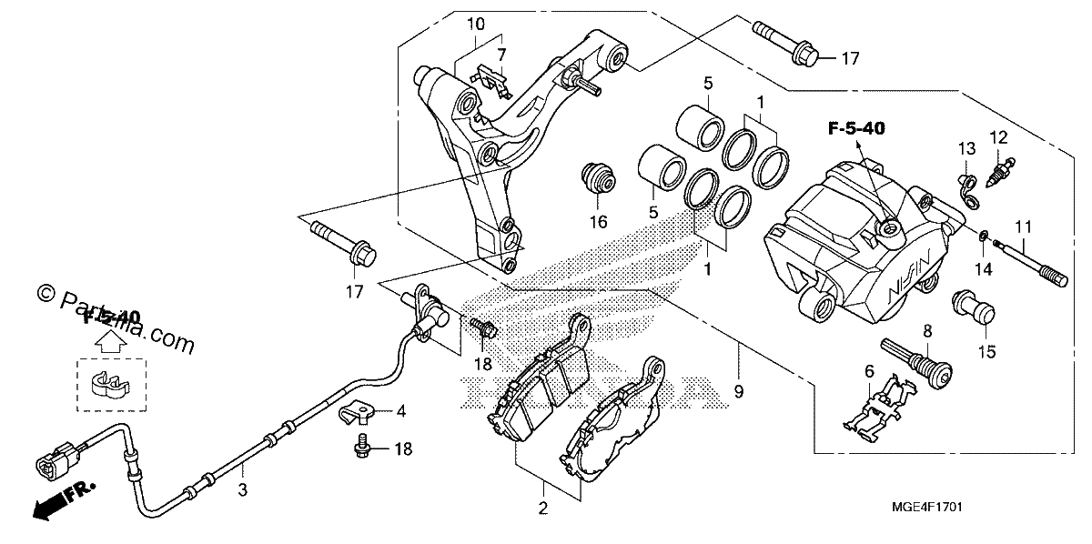 Diagrama de REAR BRAKE CALIPER 2