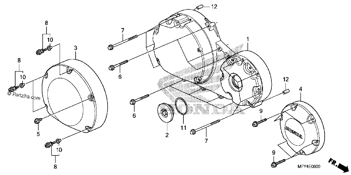 Diagrama de RIGHT CRANKCASE COVER
