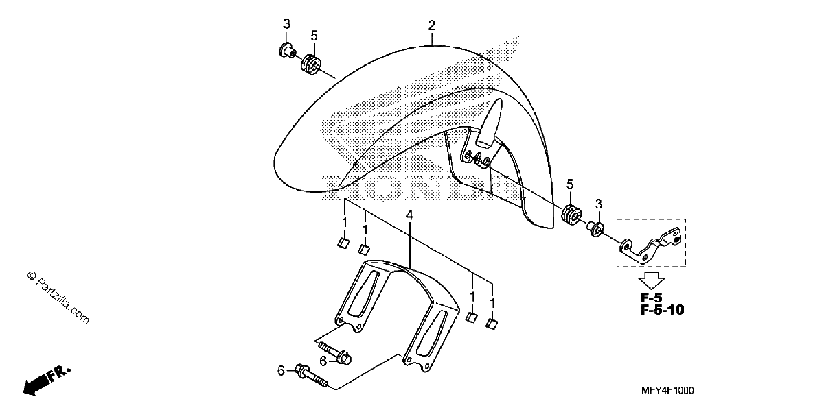 Diagrama de FRONT FENDER 1