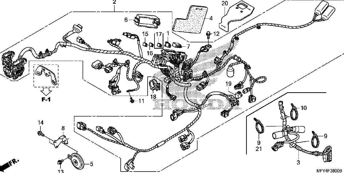 Diagrama de WIRE HARNESS HORN