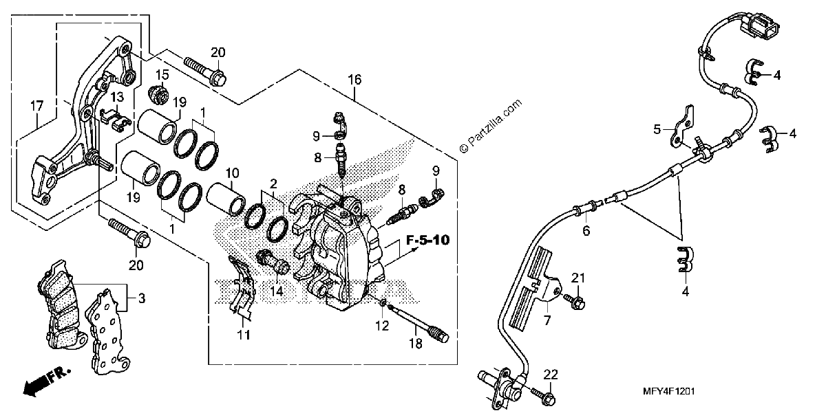 Diagrama de FRONT BRAKE CALIPER ABS