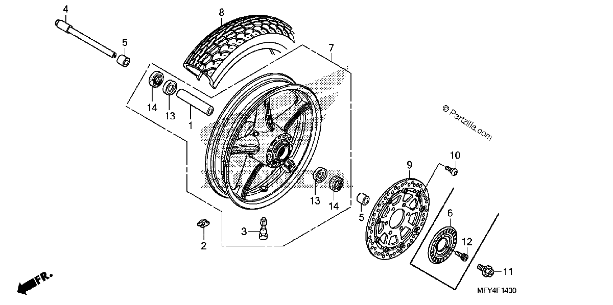 Diagrama de FRONT WHEEL 1