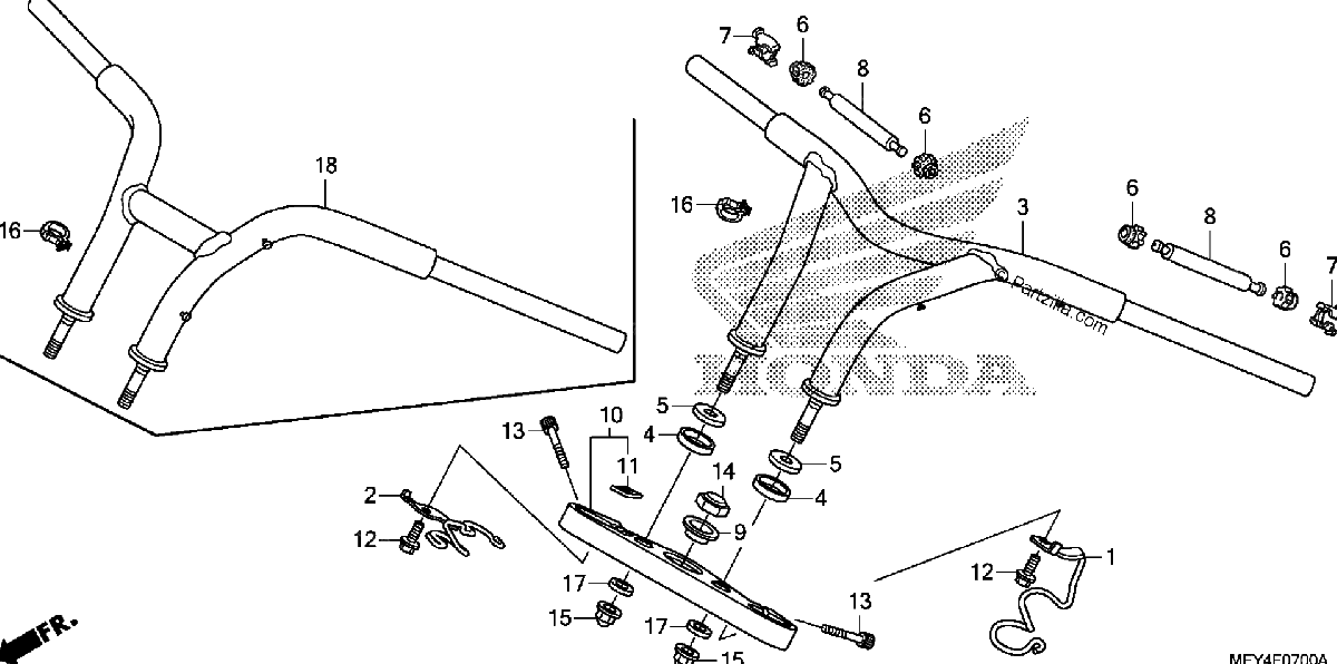 Diagrama de HANDLEBAR TOP BRIDGE