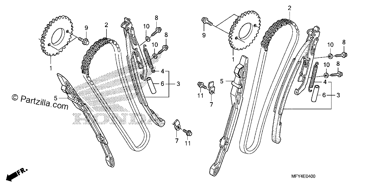 Diagrama de CAM CHAIN TENSIONER