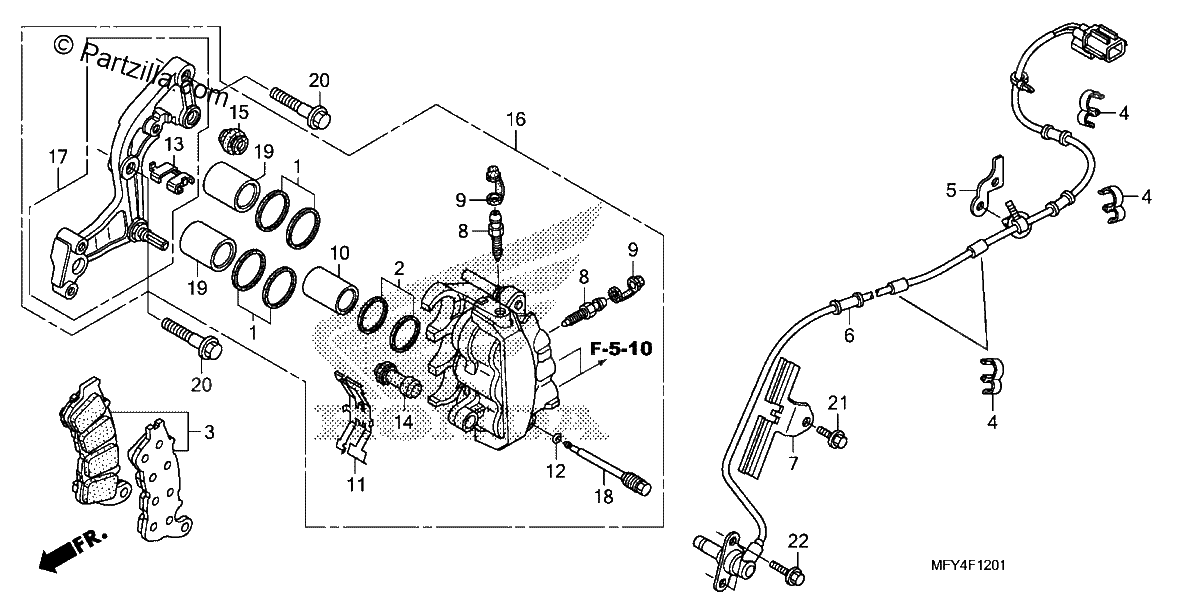 Diagrama de FRONT BRAKE CALIPER ABS