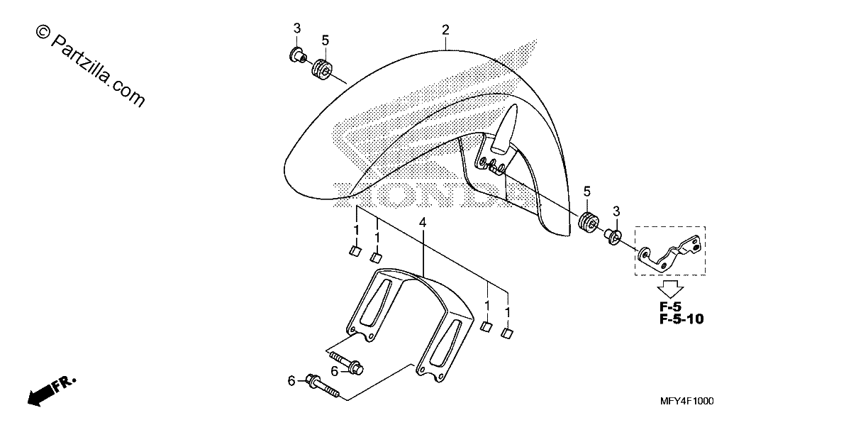 Diagrama de FRONT FENDER 1