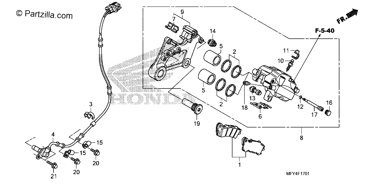 Diagrama de REAR BRAKE CALIPER ABS