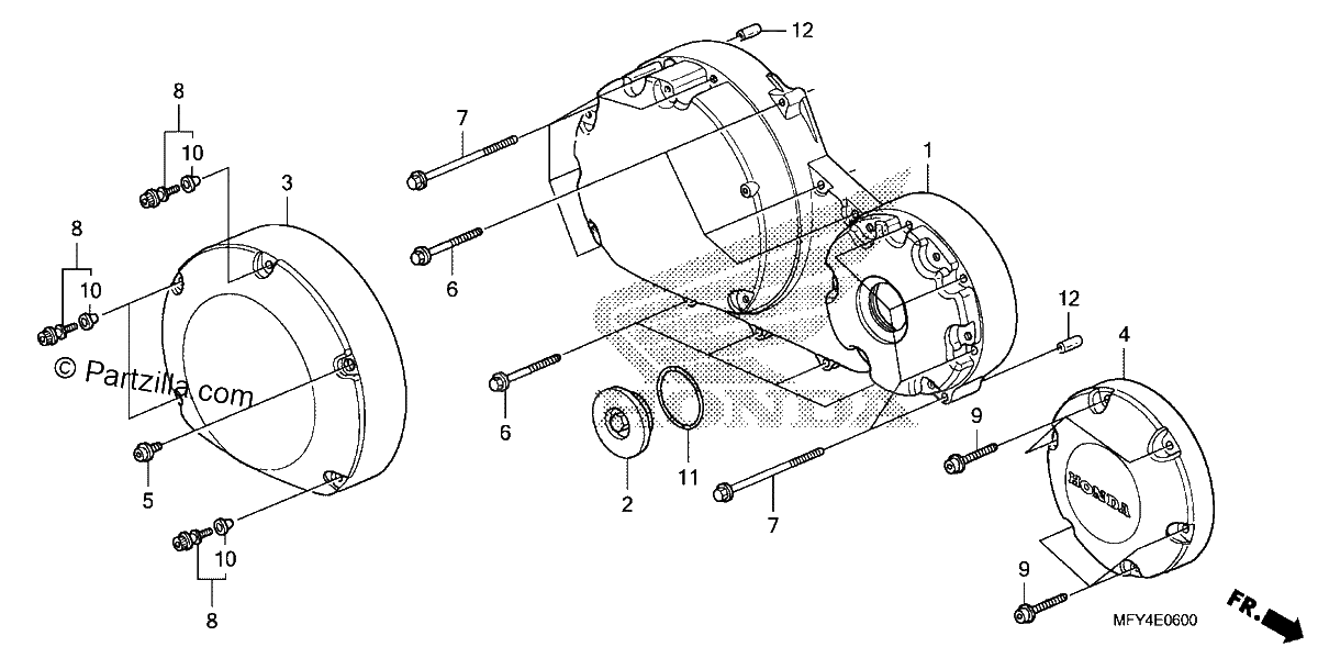 Diagrama de RIGHT CRANKCASE COVER