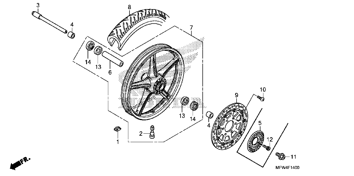 Diagrama de FRONT WHEEL