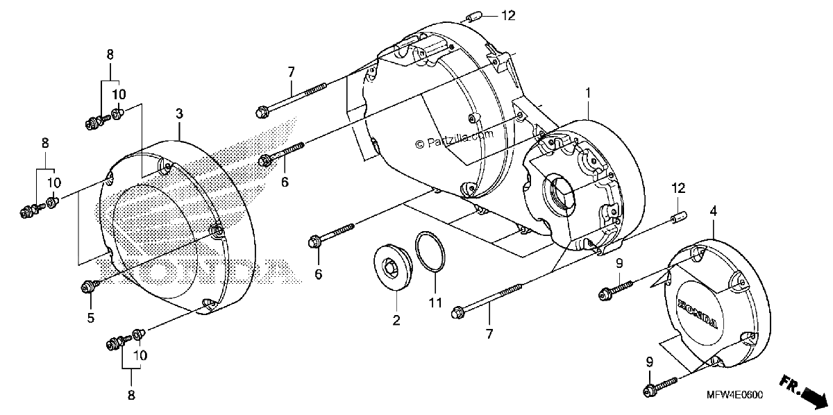 Diagrama de RIGHT CRANKCASE COVER