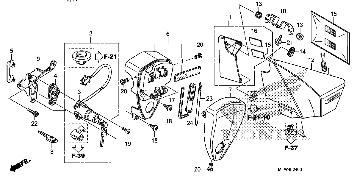 Diagrama de SIDE COVER TOOLS COMBINATION SWITCH