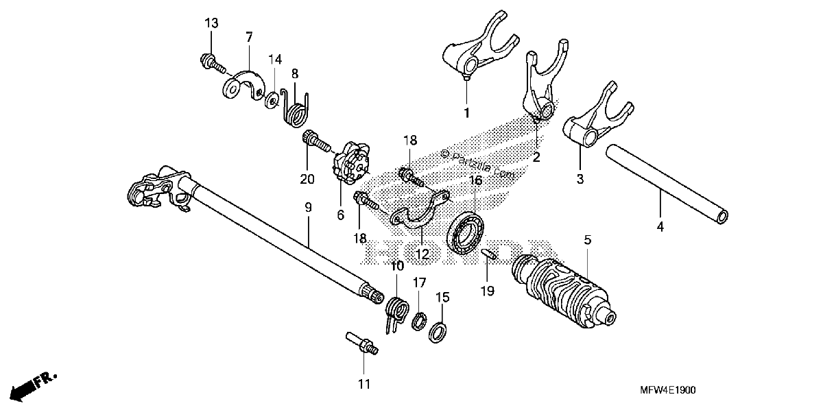 Diagrama de GEARSHIFT DRUM