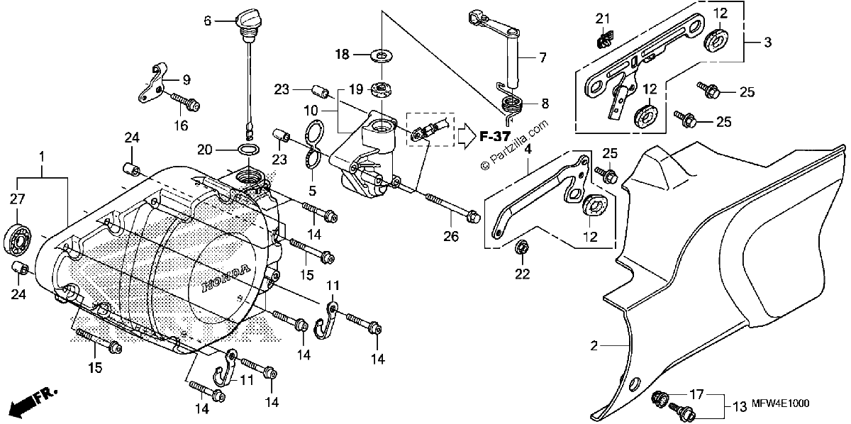 Diagrama de LEFT CRANKCASE COVER