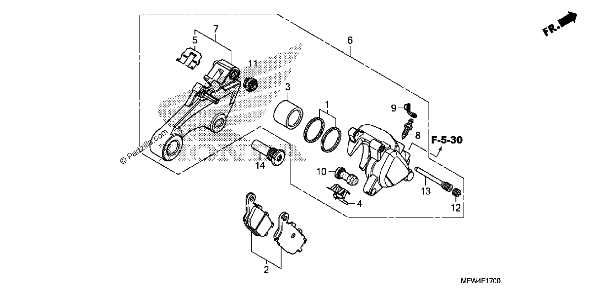 Diagrama de REAR BRAKE CALIPER VT1300CS