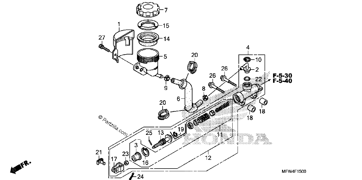 Diagrama de REAR BRAKE MASTER CYLINDER