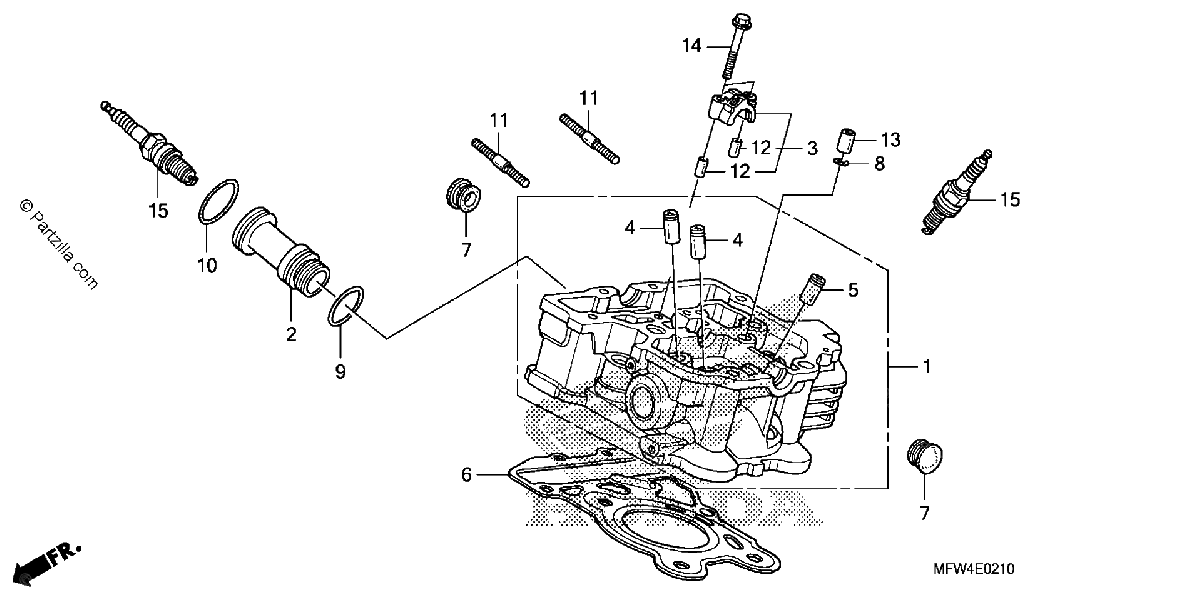 Diagrama de REAR CYLINDER HEAD