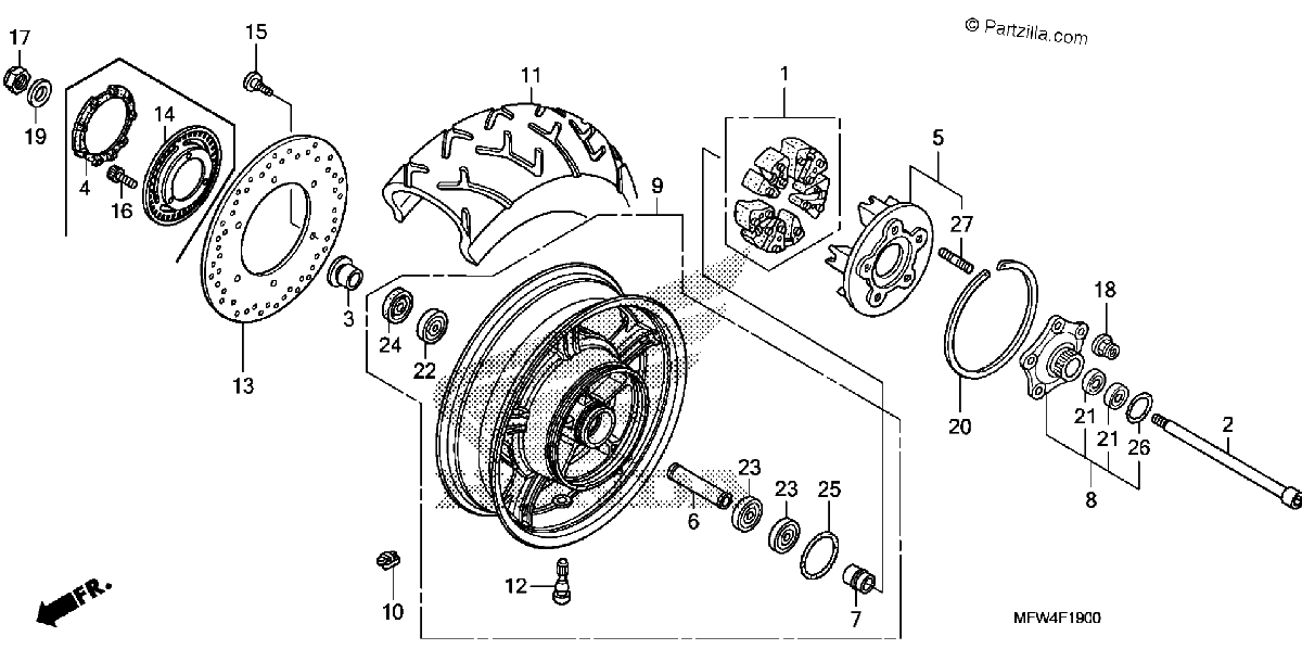 Diagrama de REAR WHEEL