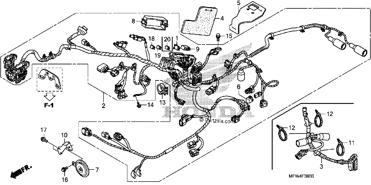Diagrama de WIRE HARNESS HORN