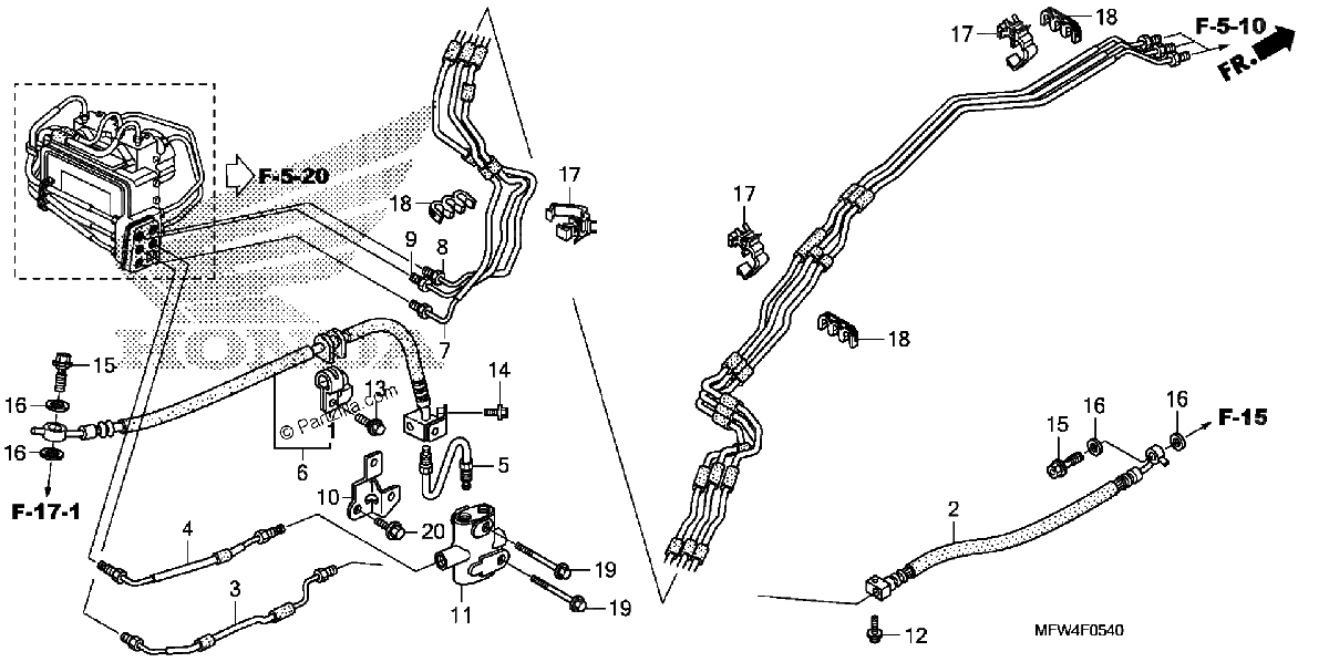 Diagrama de BRAKE LINE VT1300CSA