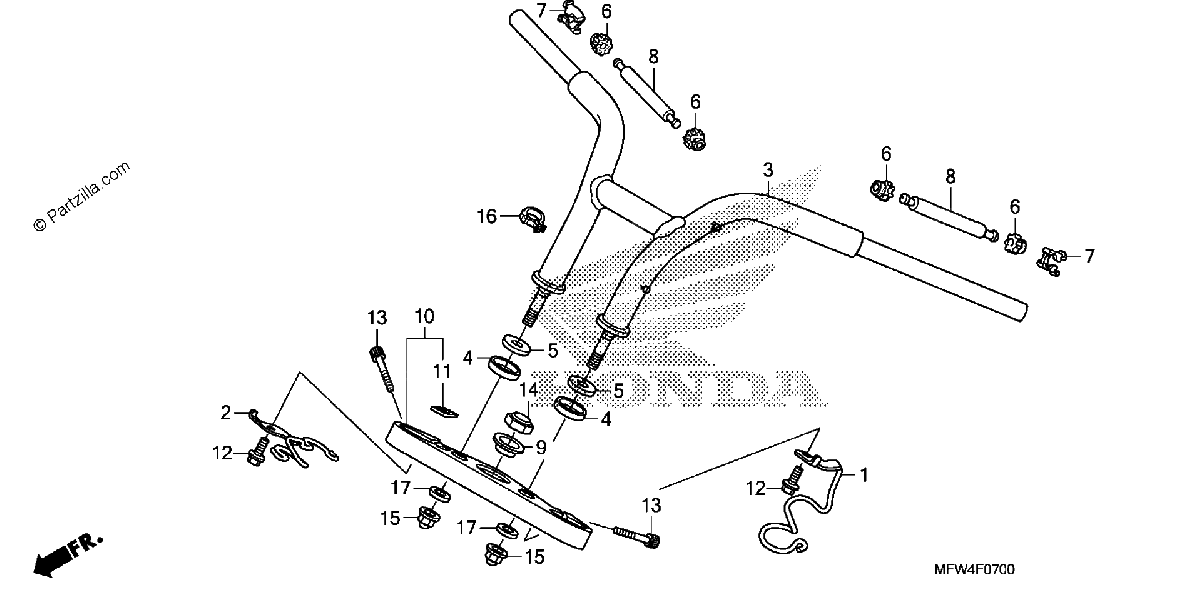 Diagrama de HANDLEBAR TOP BRIDGE