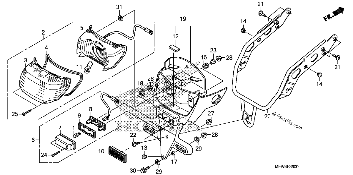 Diagrama de TAILLIGHT LICENSE LIGHT