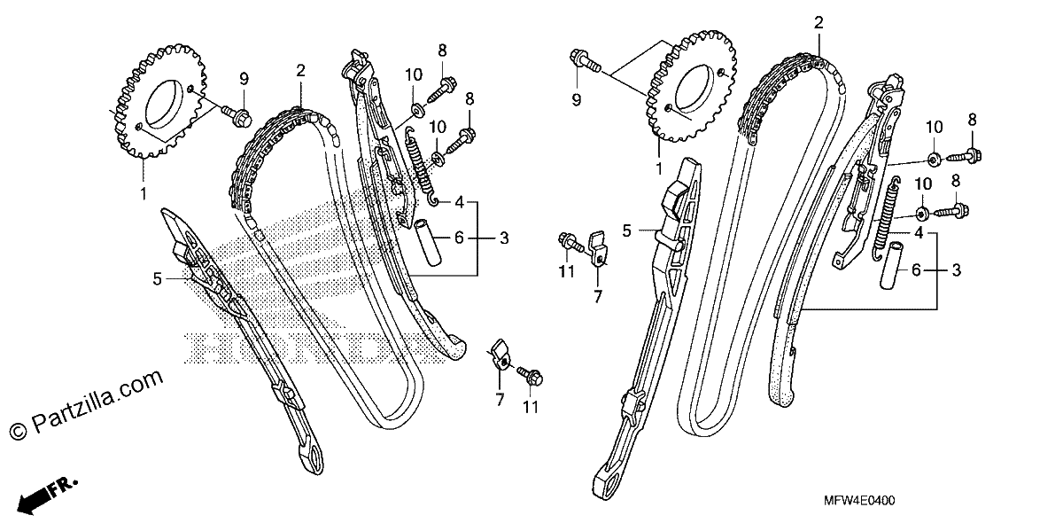 Diagrama de CAM CHAIN TENSIONER