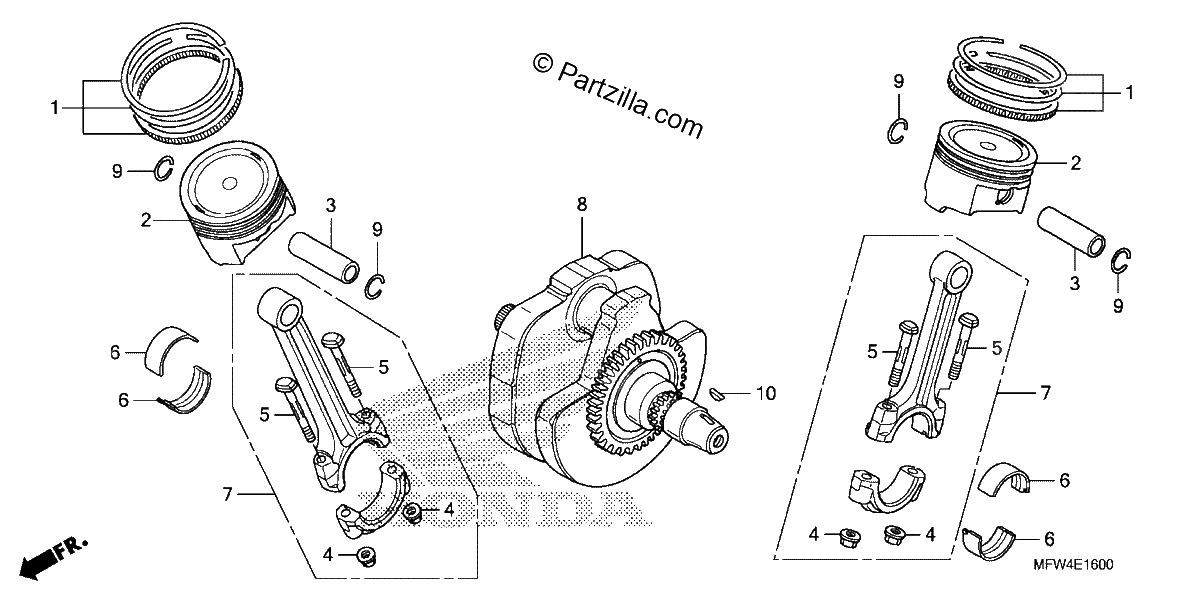 Diagrama de CRANKSHAFT PISTON