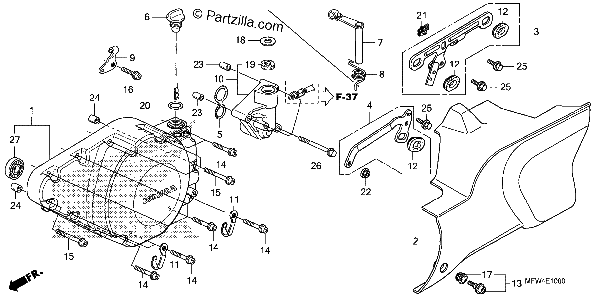 Diagrama de LEFT CRANKCASE COVER