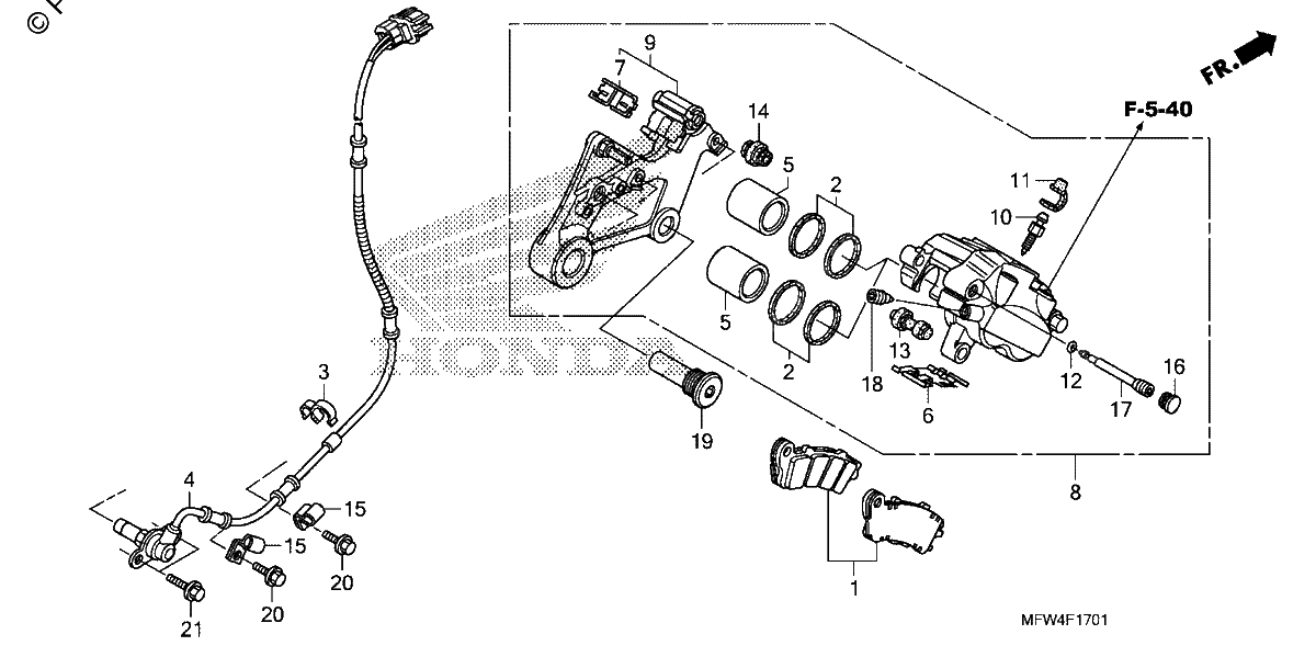 Diagrama de REAR BRAKE CALIPER VT1300CSA