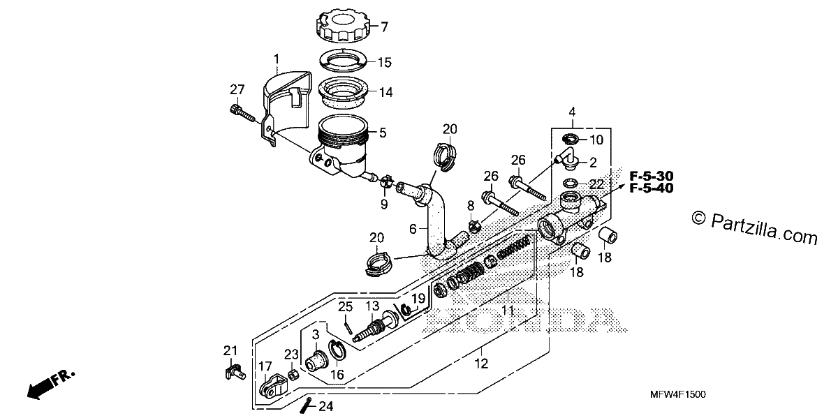 Diagrama de REAR BRAKE MASTER CYLINDER