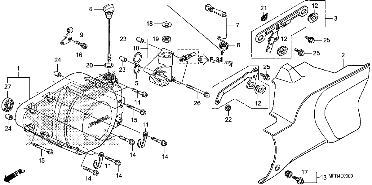 Diagrama de LEFT CRANKCASE COVER