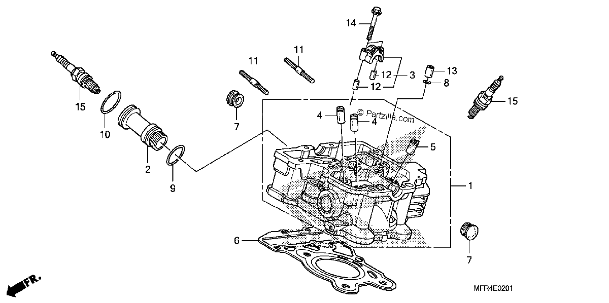 Diagrama de REAR CYLINDER HEAD