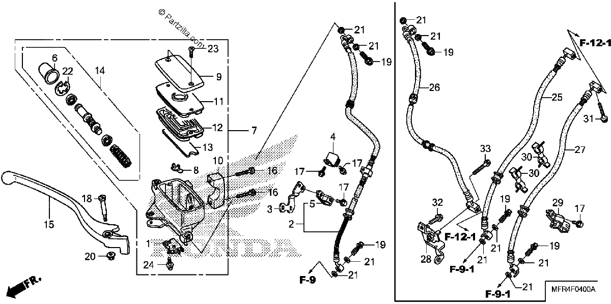 Diagrama de FRONT BRAKE MASTER CYLINDER