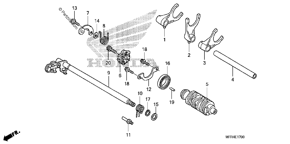 Diagrama de GEARSHIFT DRUM