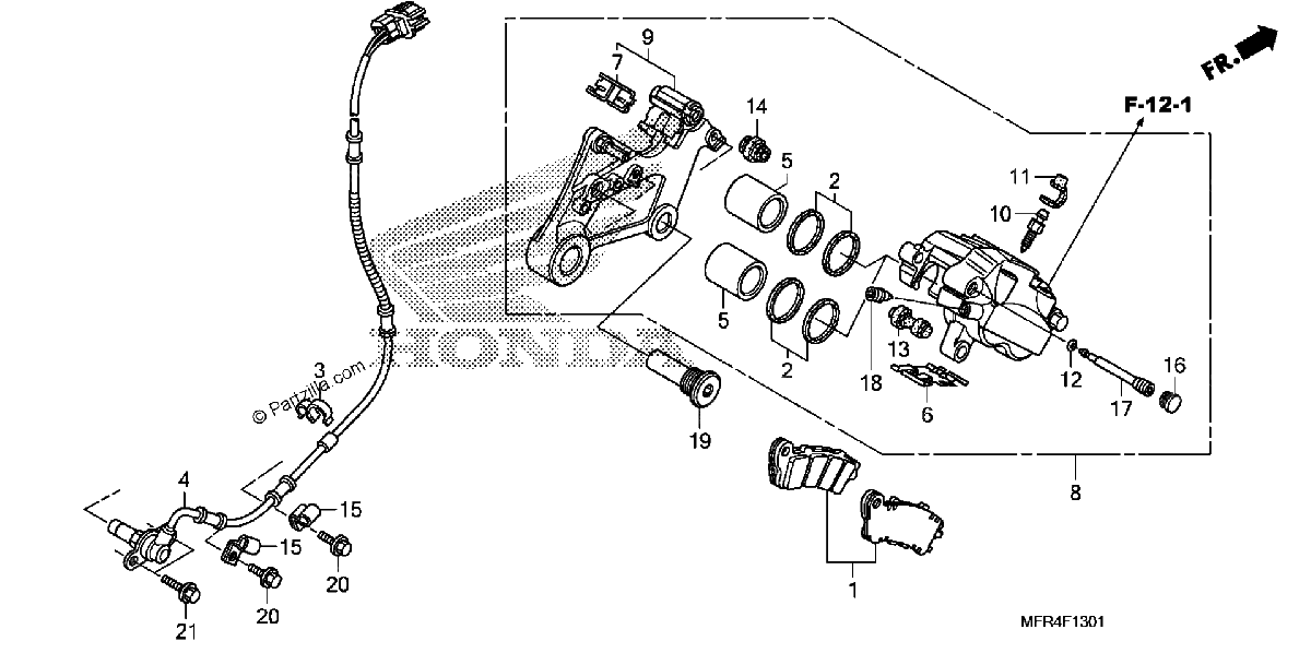 Diagrama de REAR BRAKE CALIPER 2