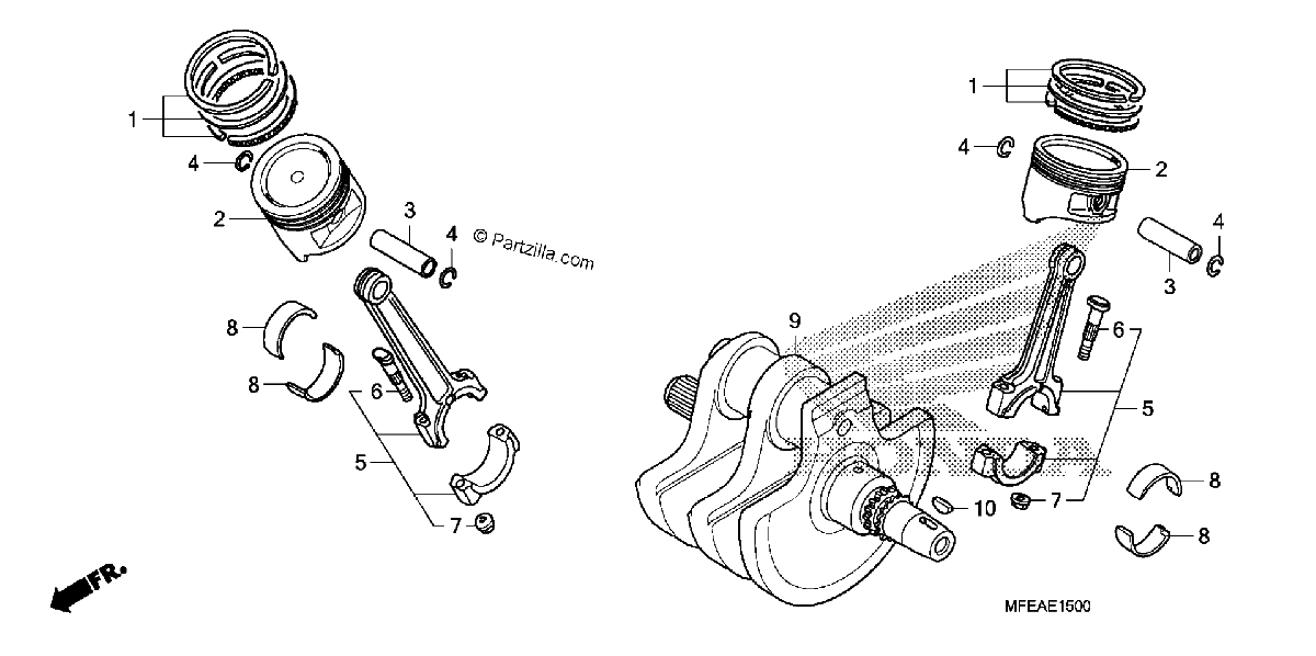Diagrama de CRANKSHAFT PISTON