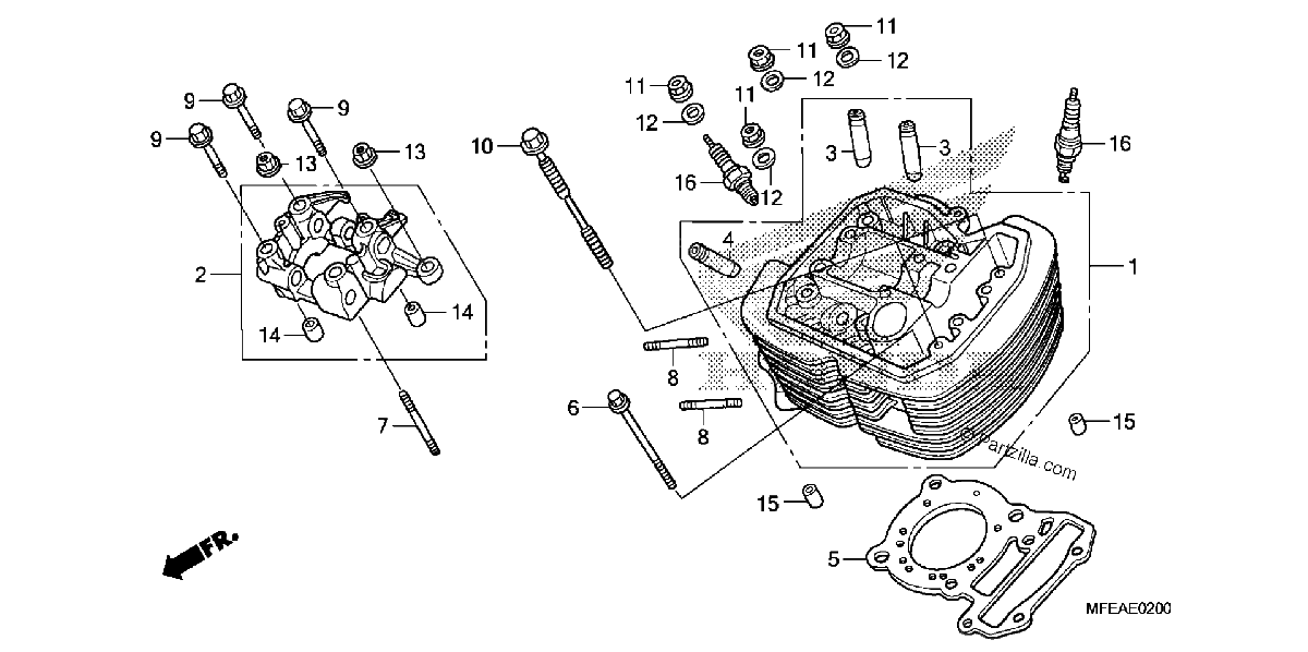 Diagrama de FRONT CYLINDER HEAD