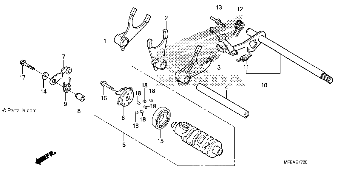 Diagrama de GEARSHIFT DRUM