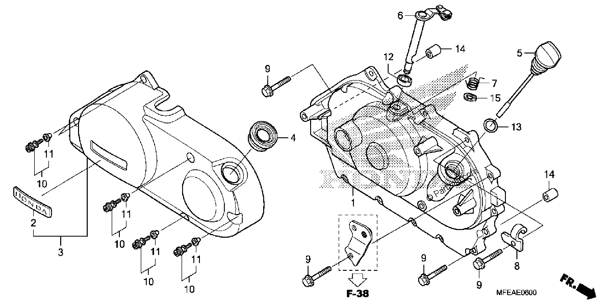 Diagrama de RIGHT CRANKCASE COVER