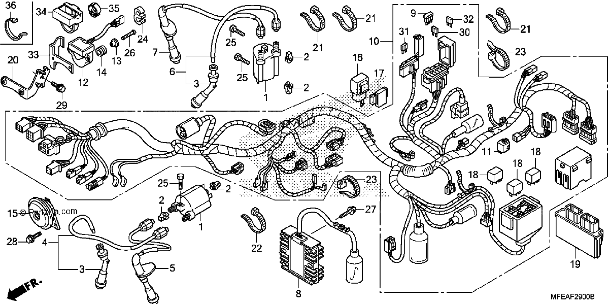 Diagrama de WIRE HARNESS VT750C2F C2B