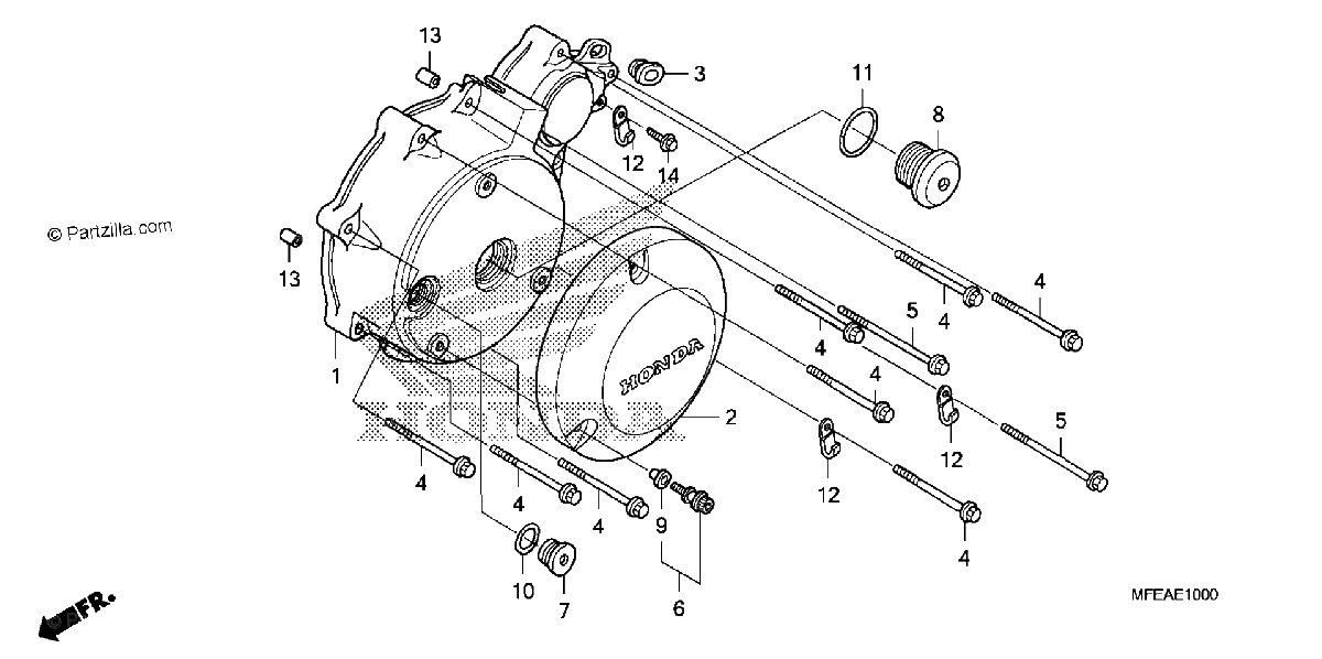 Diagrama de LEFT CRANKCASE COVER